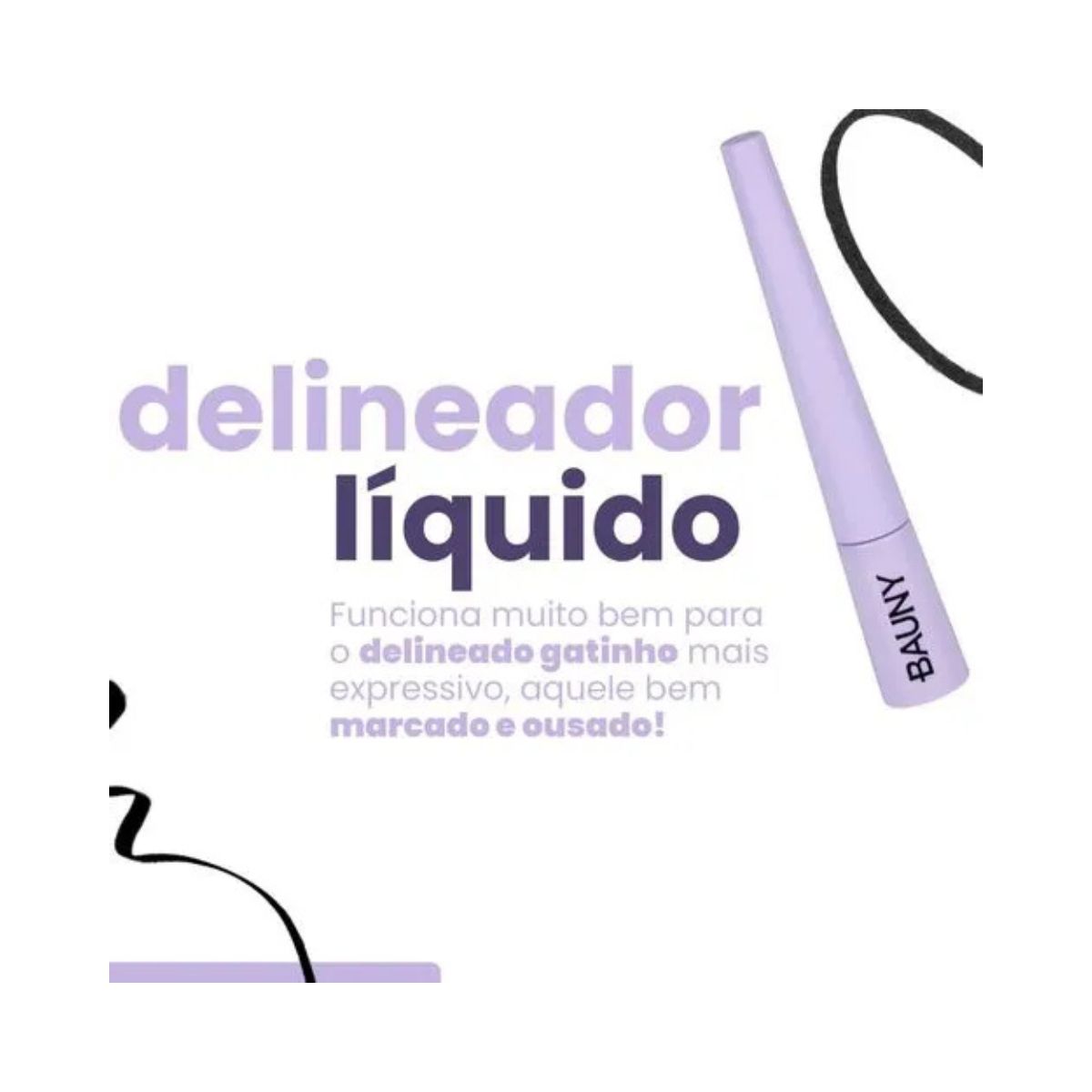 DELINEADOR LÍQUIDO PARA OLHOS PRETA BAUNY 1,9ML