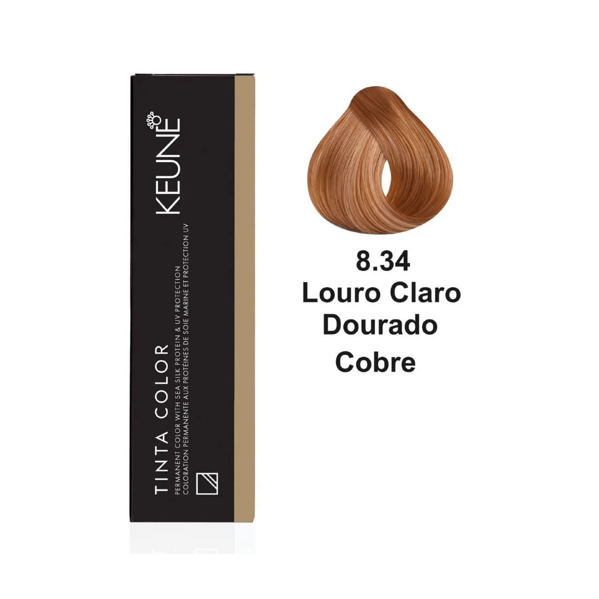 KIT 2 TINTAS KEUNE COLOR 8.34 60ML + 2 OX CREAM DEV 20 VOL 6% 60ML