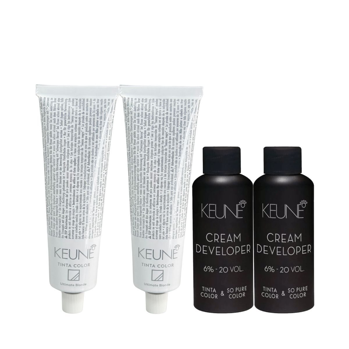 KIT 2 TINTAS KEUNE COLOR 15.17 60ML + 2 OX CREAM DEV 20 VOL 6% 60ML