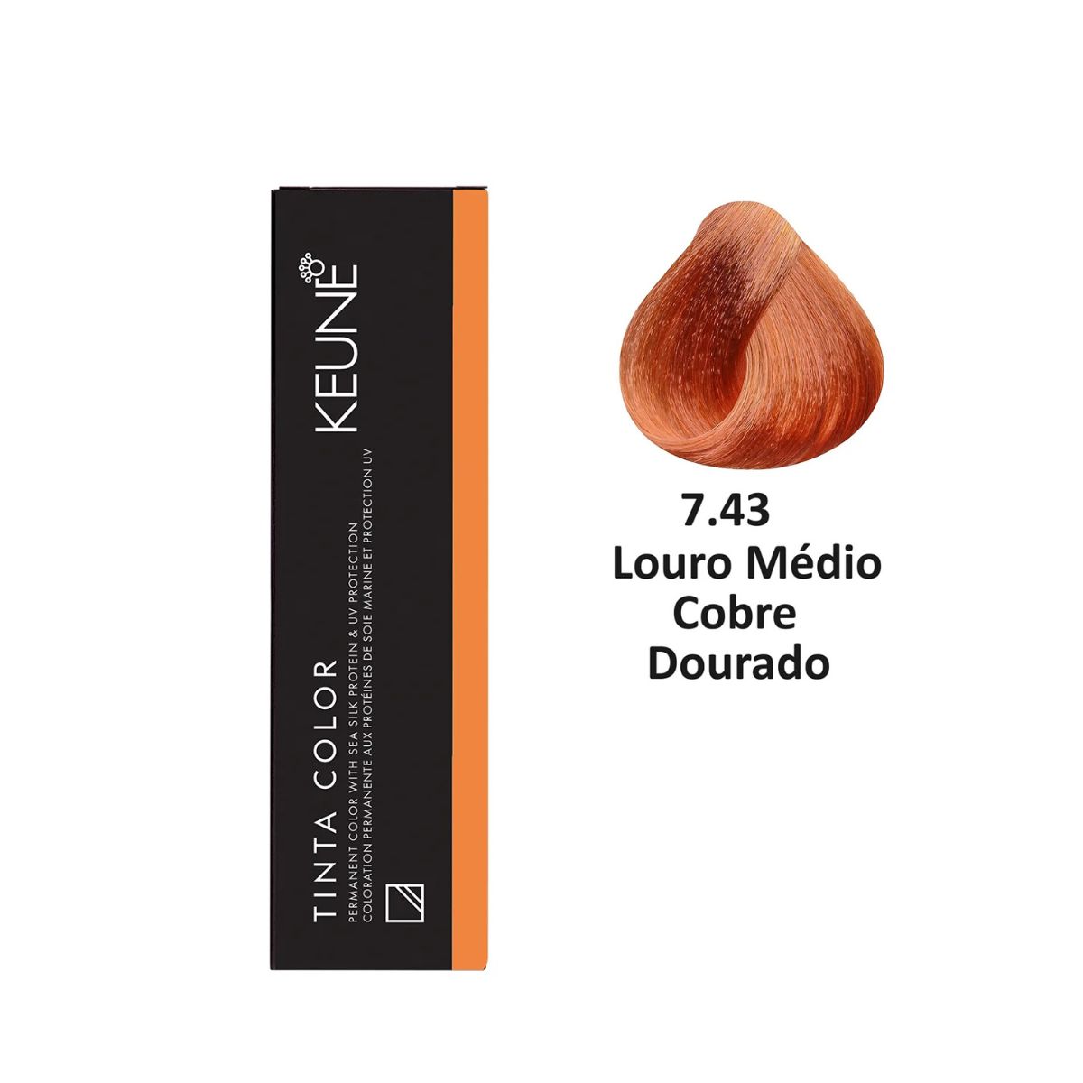 KIT 2 TINTAS KEUNE COLOR 7.43 60ML + 2 OX CREAM DEV 20 VOL 6% 60ML