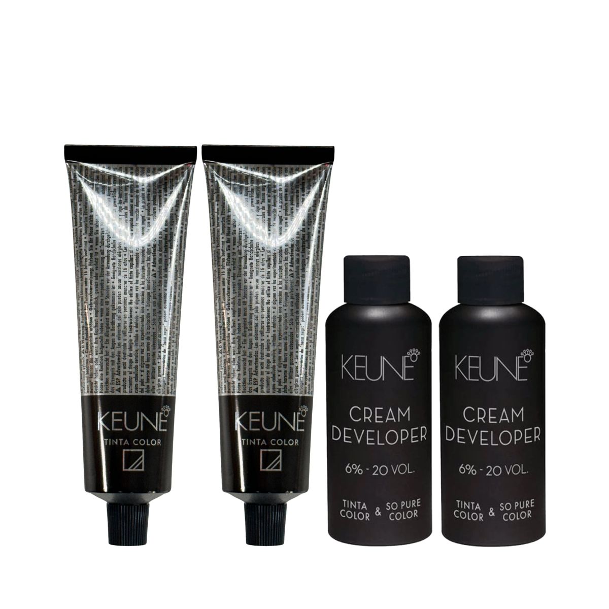 KIT 2 TINTAS KEUNE COLOR 7.44 60ML + 2 OX CREAM DEV 20 VOL 6% 60ML