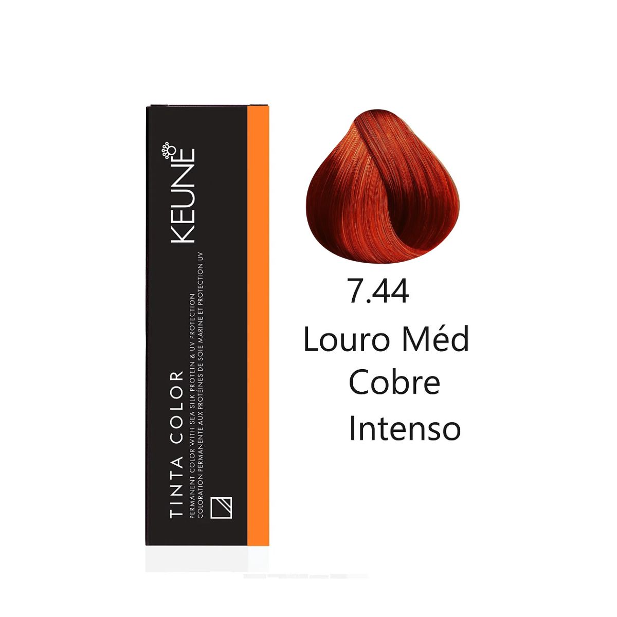 KIT 2 TINTAS KEUNE COLOR 7.44 60ML + 2 OX CREAM DEV 20 VOL 6% 60ML