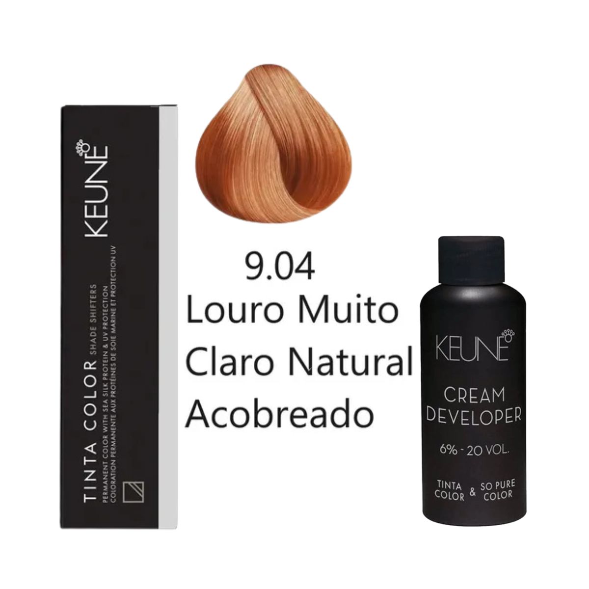 KIT 2 TINTAS KEUNE COLOR 9.04 60ML + 2 OX CREAM DEV 20 VOL 6% 60ML