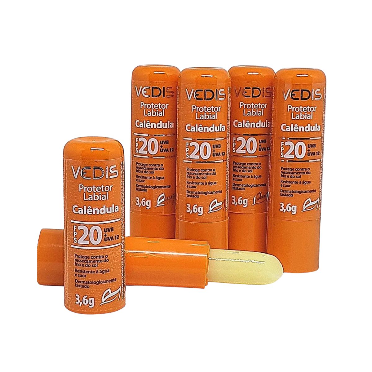 PROTETOR LABIAL FPS 20 CALÊNDULA RESISTENTE A ÁGUA VEDIS 3,6G