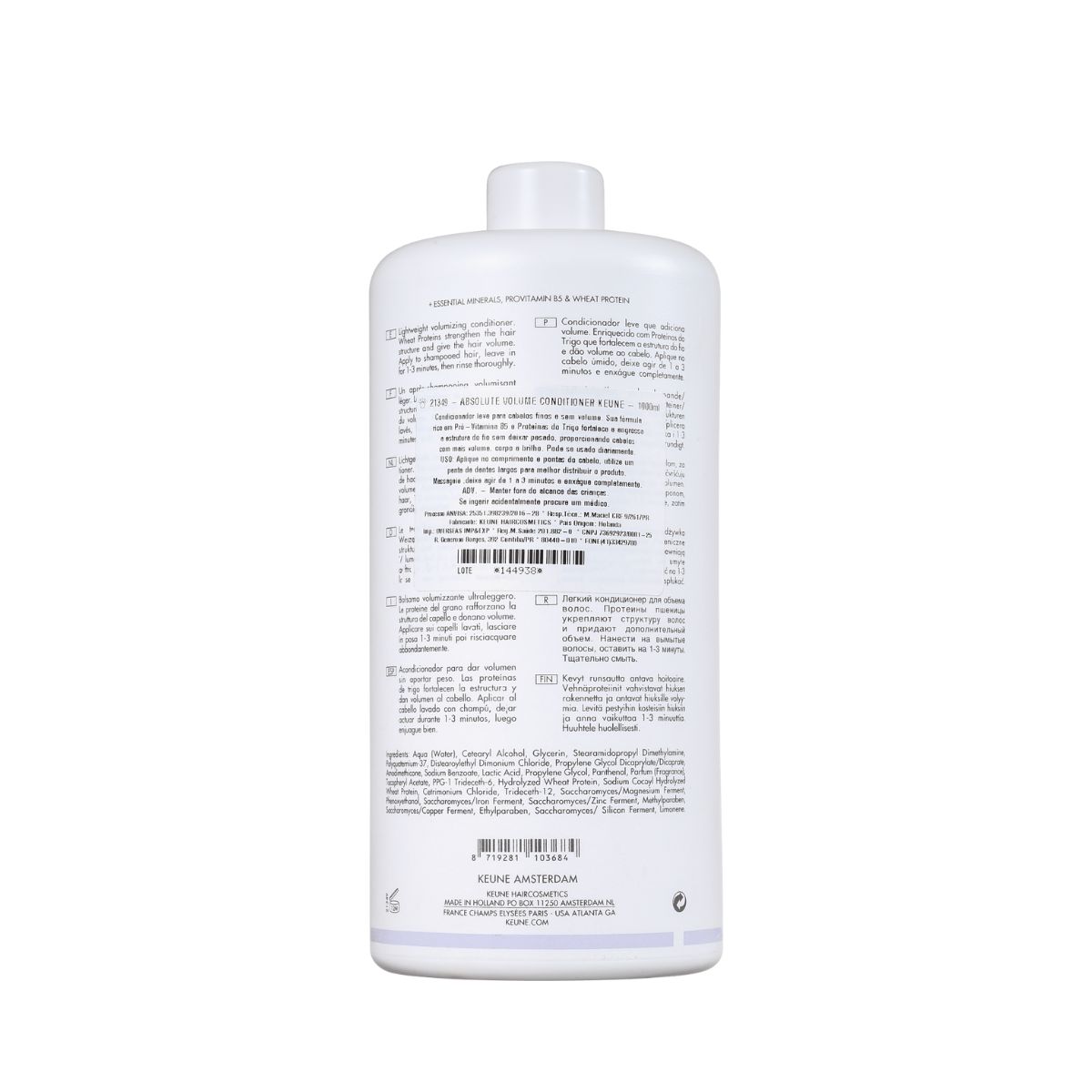 KIT KEUNE SHAMPOO ABSOLUTE VOLUME 1000ML + VALVULA PUMP