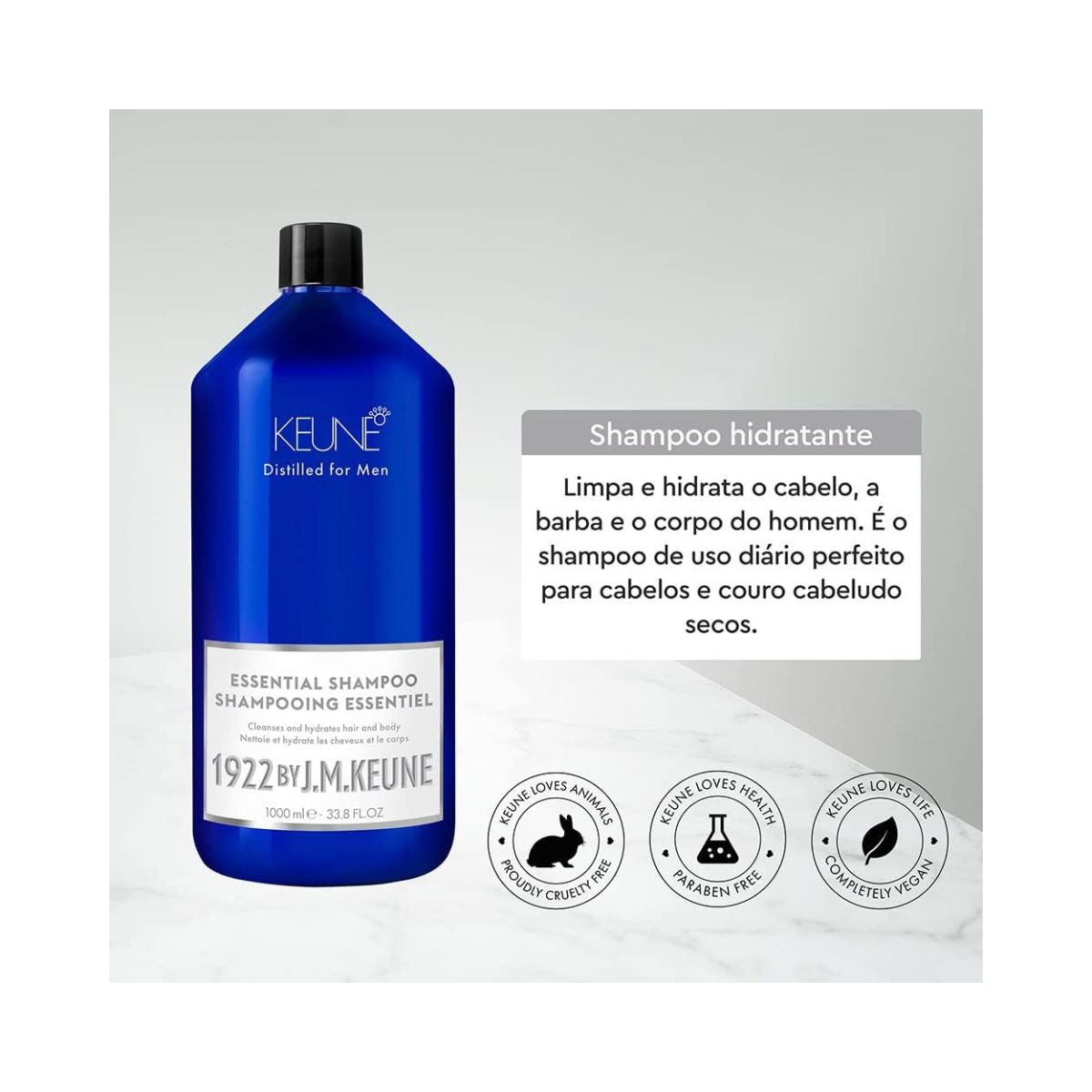 KIT KEUNE SHAMPOO ESSENTIAL 1000ML + VALVULA PUMP