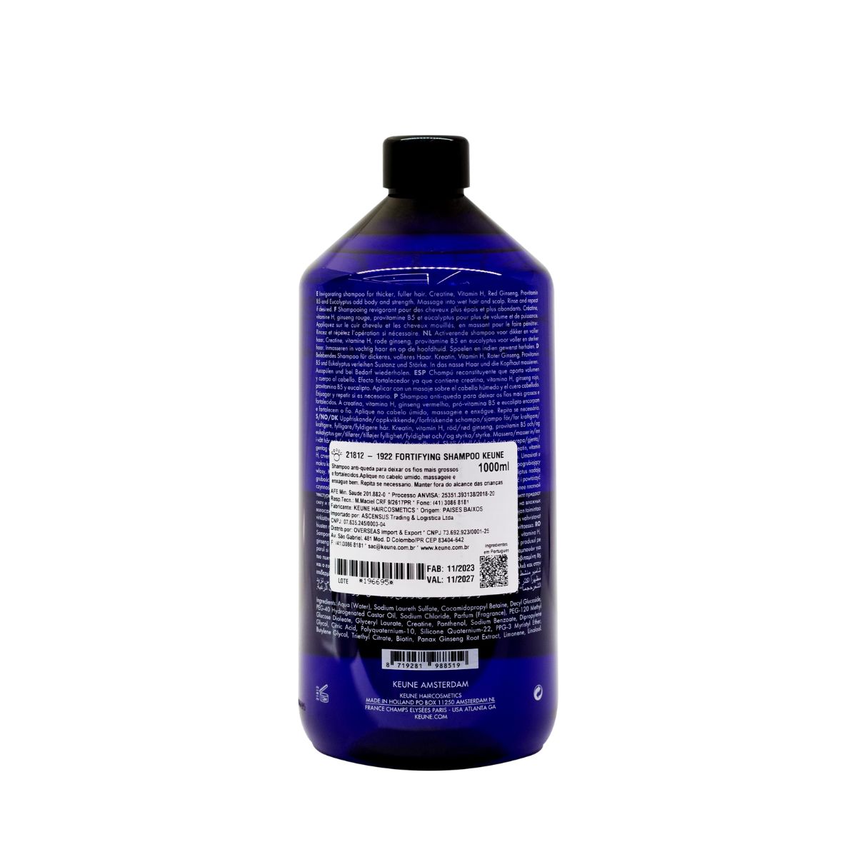 KIT KEUNE SHAMPOO FORTIFYING 1000ML + VALVULA PUMP