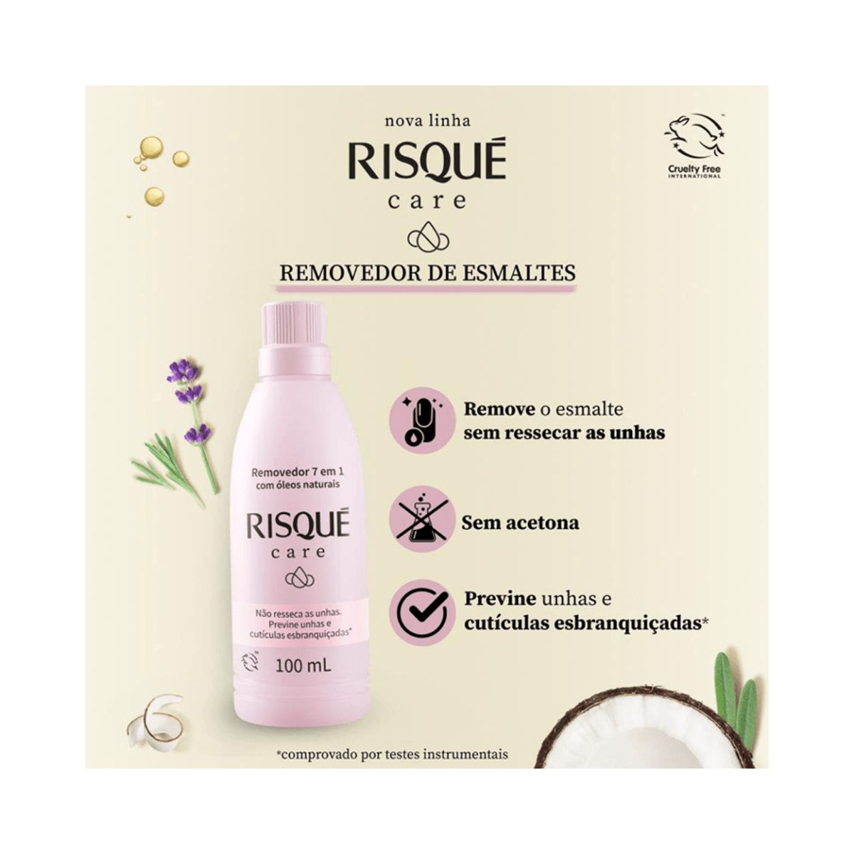 REMOVEDOR DE ESMALTE CARE 7EM1 RISQUÉ 100ML