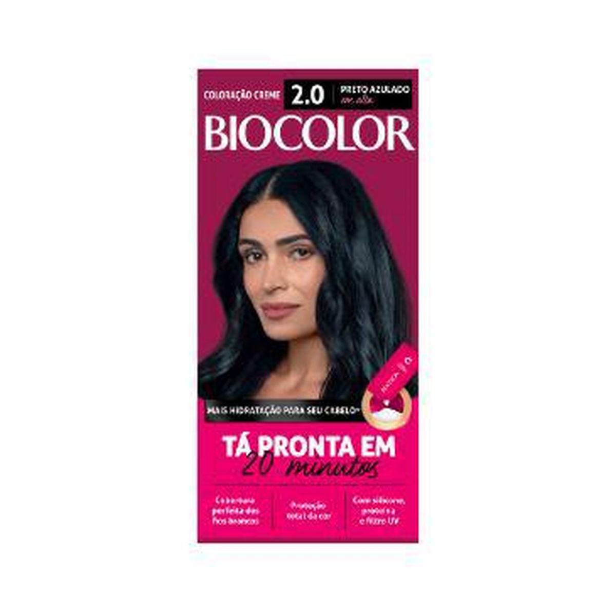 TINTA  DE CABELO BIOCOLOR 2.0 PRETO AZULADO