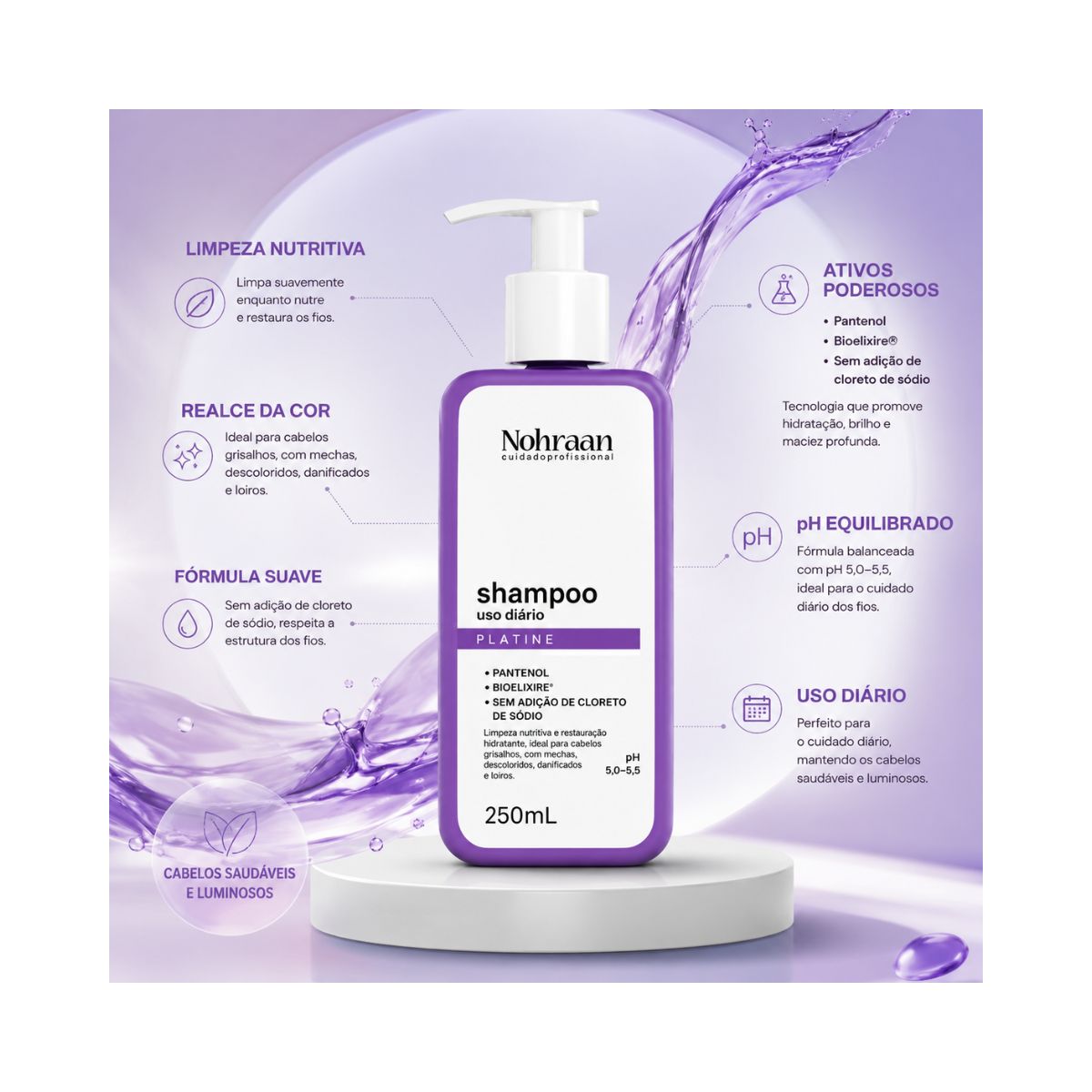 SHAMPOO PLATINE NOHRAAN 250ML