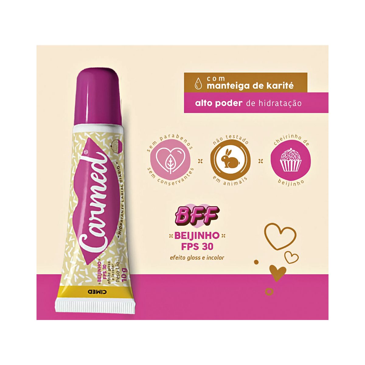 HIDRATANTE LABIAL BFF FINI BEIJINHO CARMED 10G