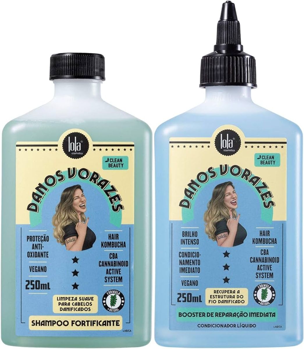 KIT LOLA COSMETICS DANOS VORAZES BOOSTER 250ML + SHAMPOO 250ML