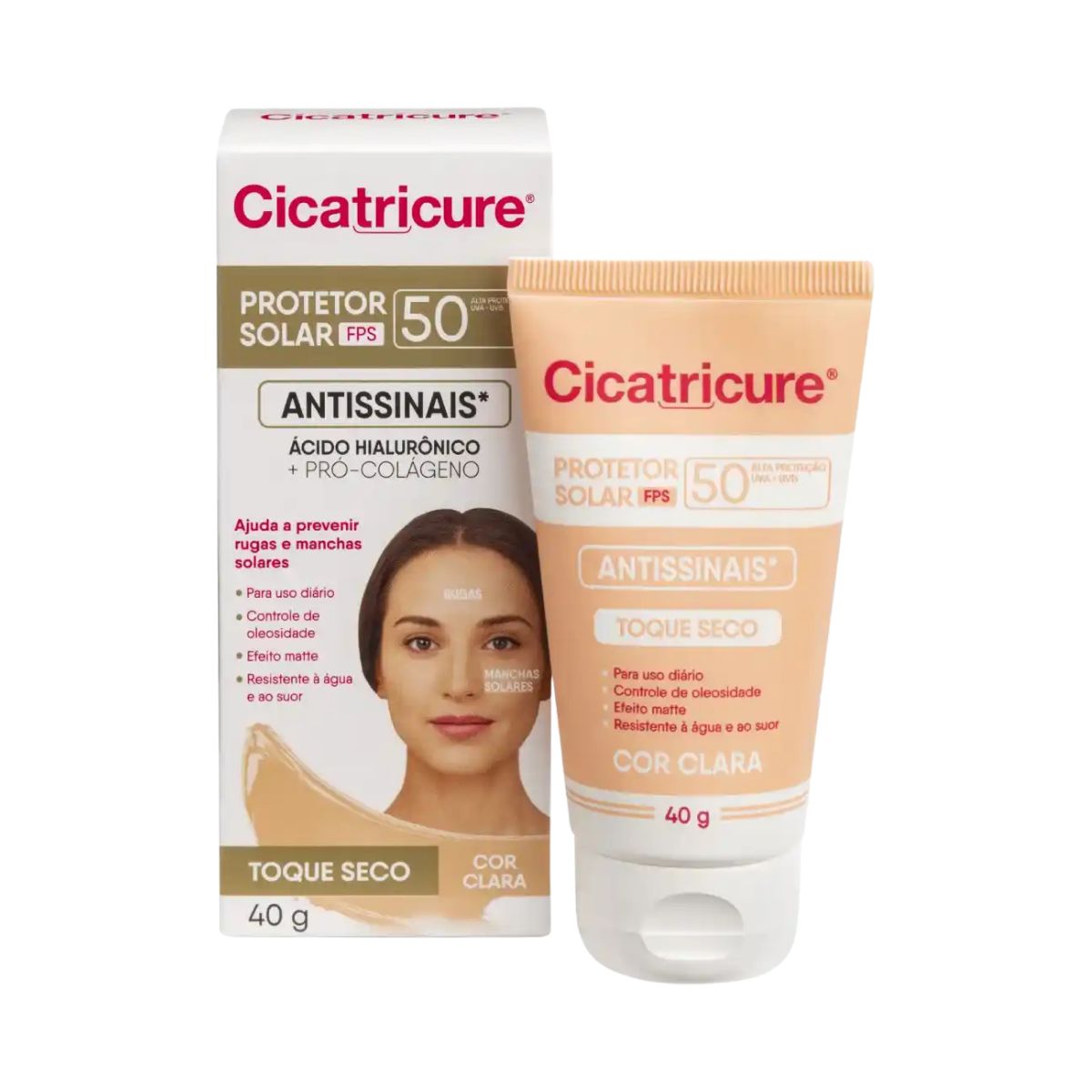 PROTETOR SOLAR FACIAL COM CLARA CICATRICURE 40G