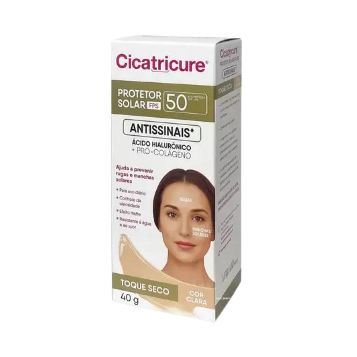PROTETOR SOLAR FACIAL COM CLARA CICATRICURE 40G