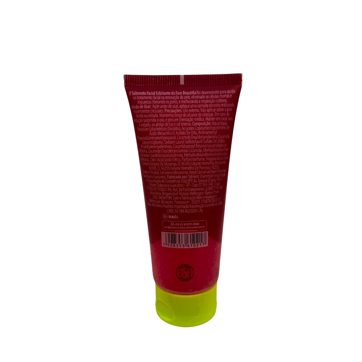 SABONETE FACIAL ESFOLIANTE DE MORANGO FACE BEAUTIFUL 100ML