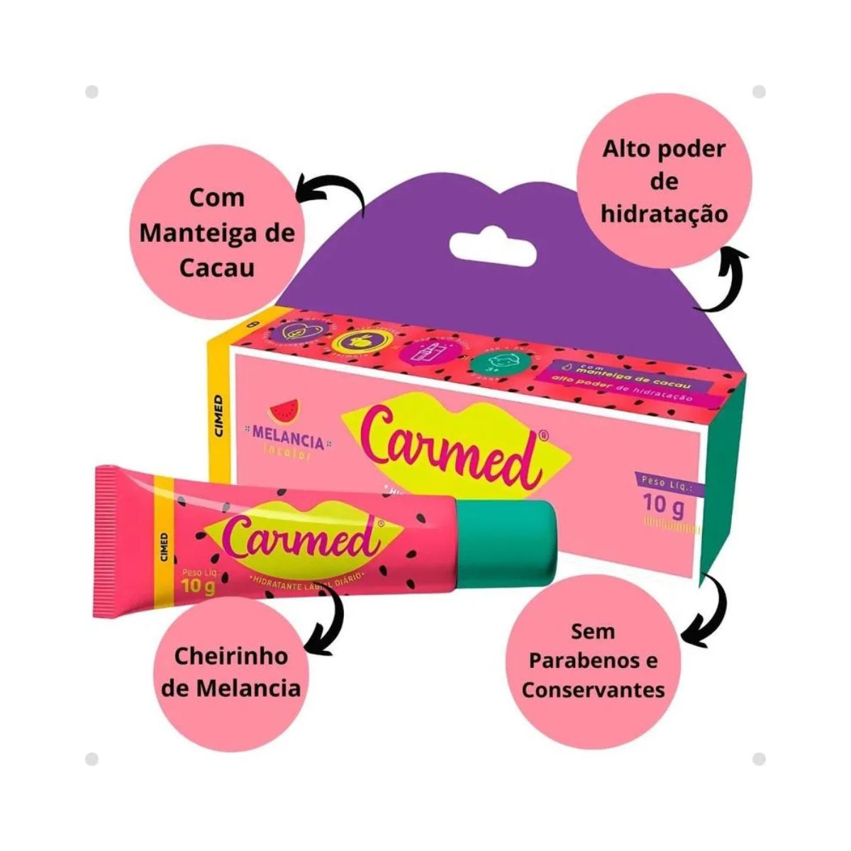 HIDRATANTE LABIAL MELANCIA CARMED 10G