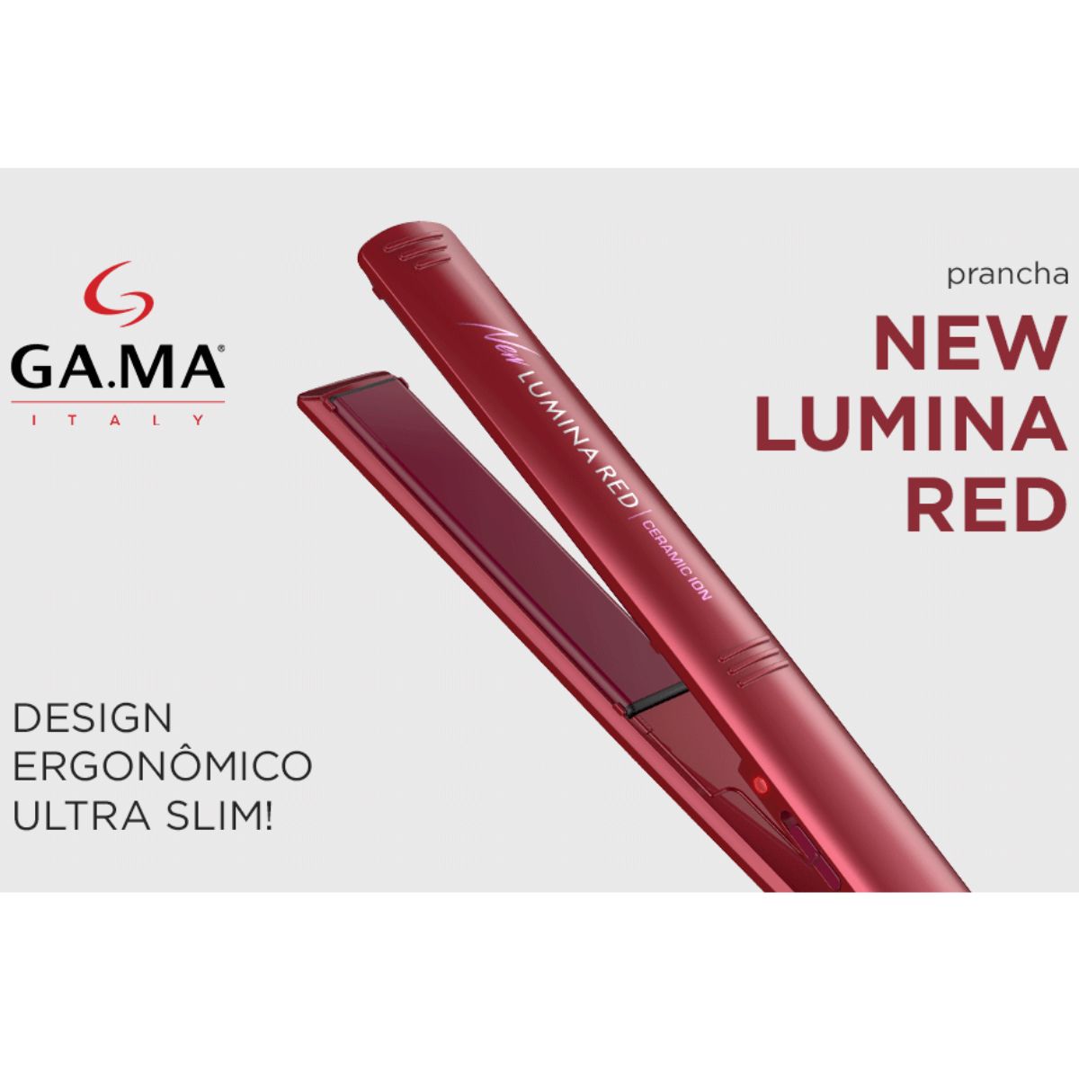 PRANCHA LUMINA TOURMALINE ION RED GAMA ITALY BIVOLT