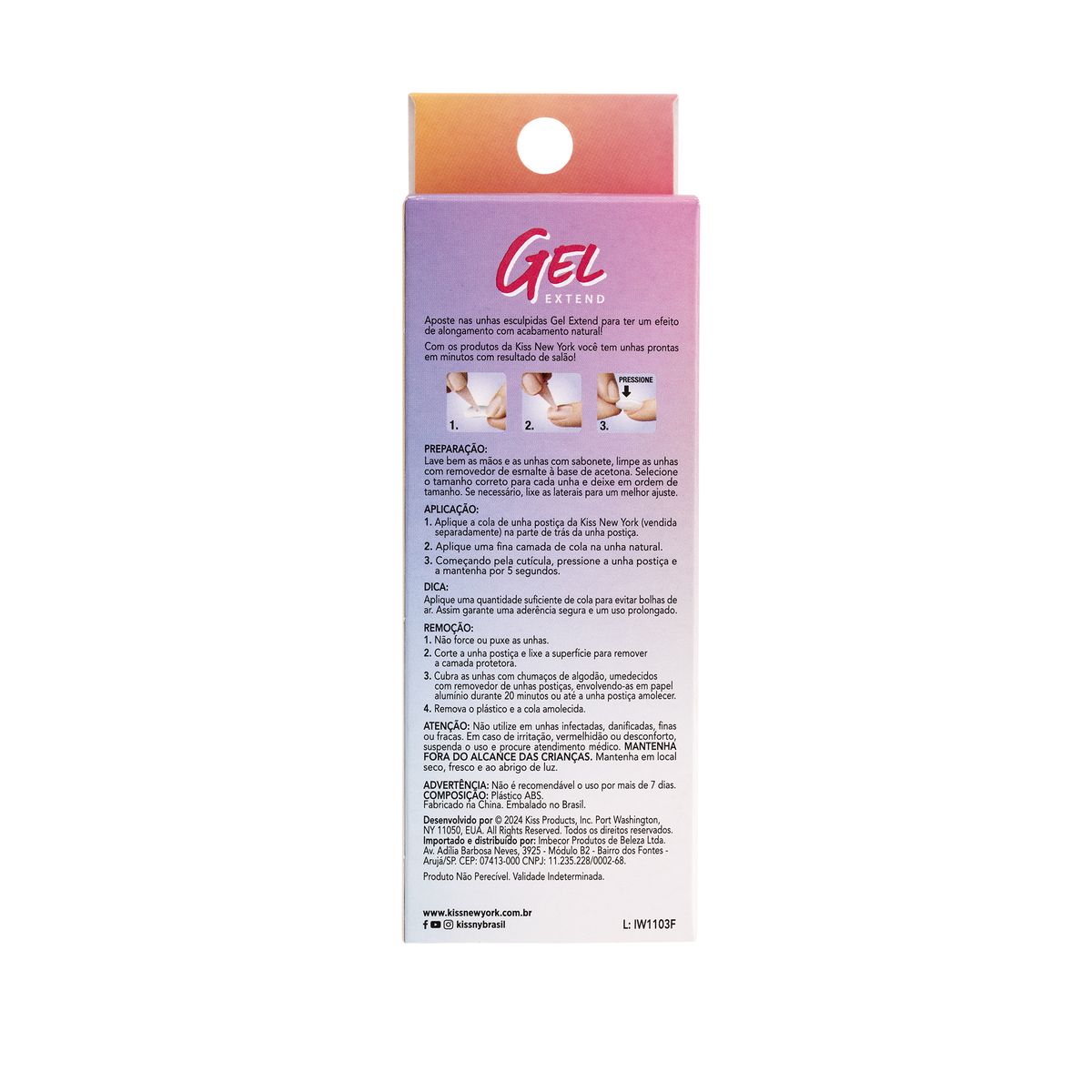 UNHAS POSTIÇAS GEL EXTEND FABULOUS KISS NEW YORK