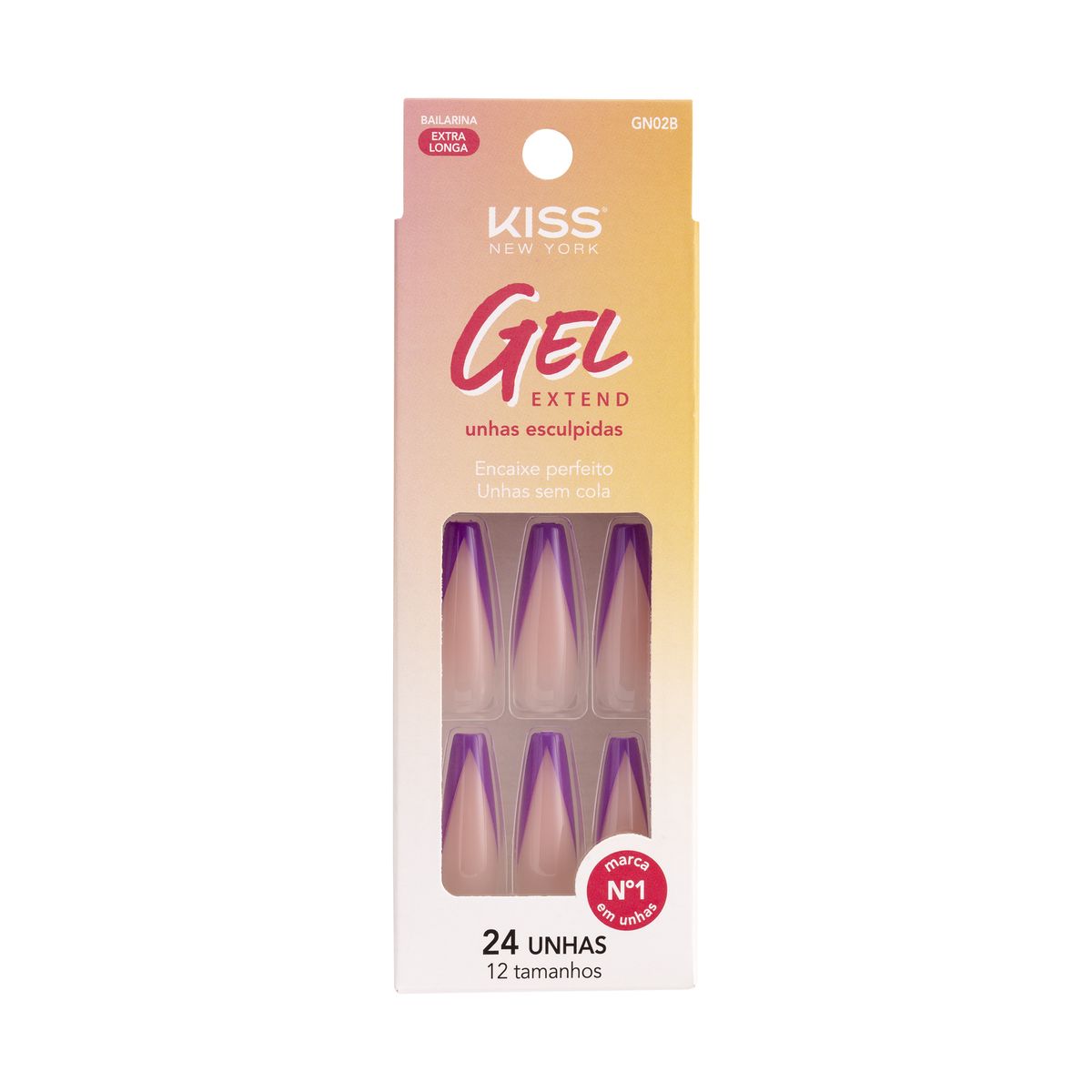 UNHAS POSTIÇAS GEL EXTEND NEW PURPLE KISS NEW YORK