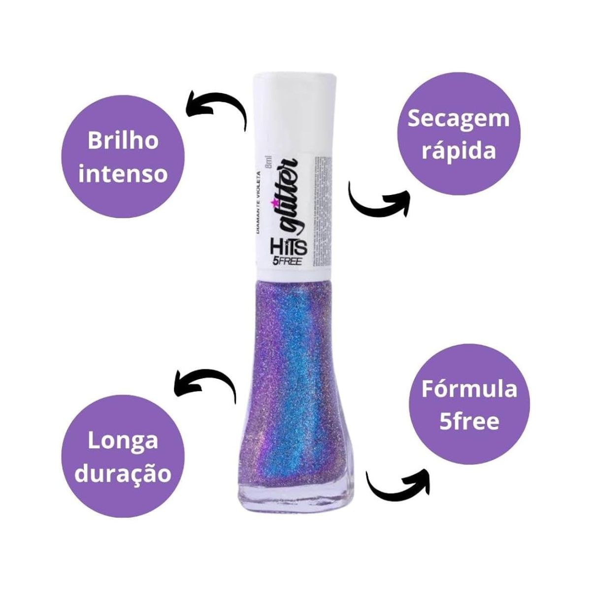 ESMALTE GLITTER DIAMANTE VIOLETA HITS