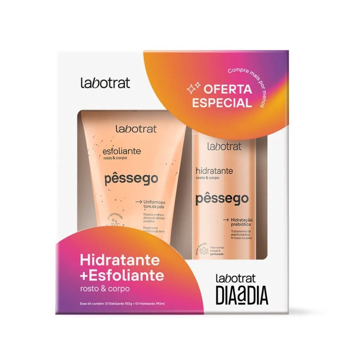 KIT ESFOLIANTE + HIDRATANTE DIA DIA PÊSSEGO LABOTRAT