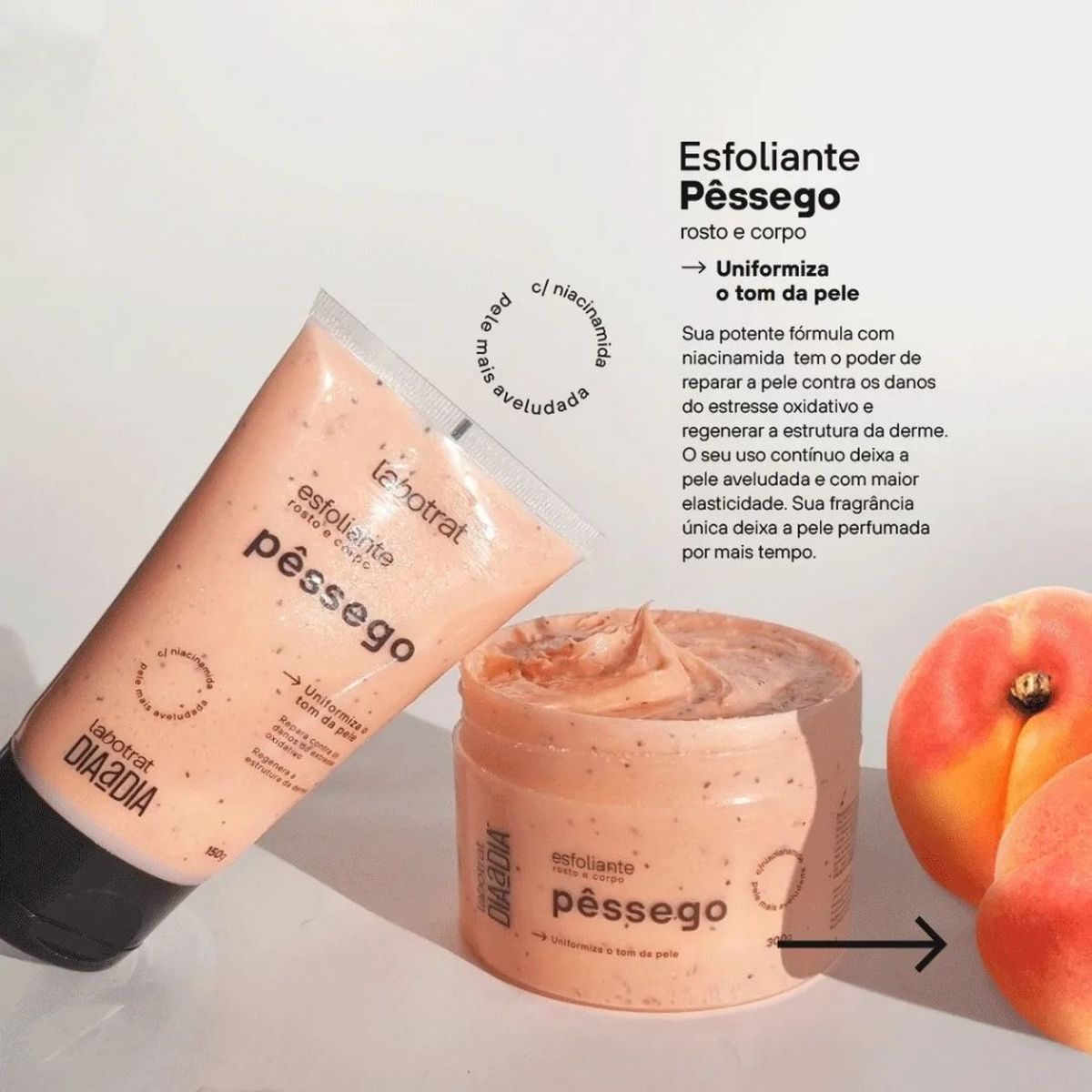KIT ESFOLIANTE + HIDRATANTE DIA DIA PÊSSEGO LABOTRAT