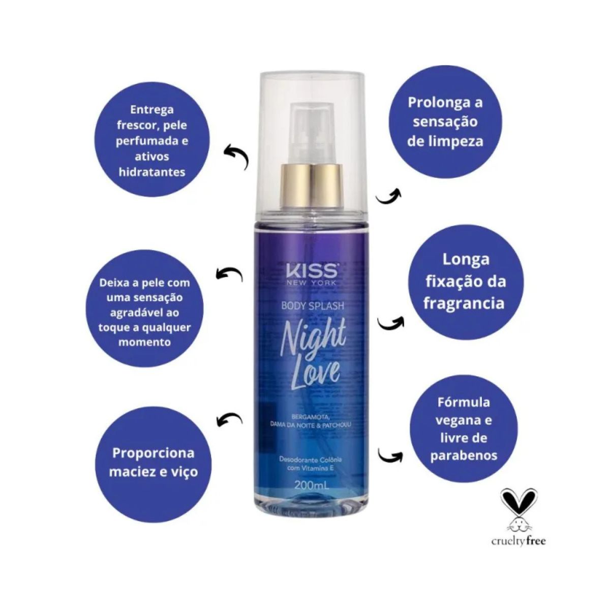 BODY SPLASH NIGHT LOVE - KISS NEW YORK 200ML