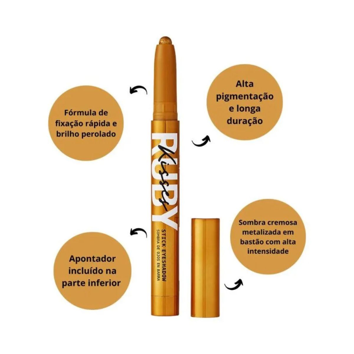 RUBY KISSES STICK EYESHADOW - GOLD GLAM