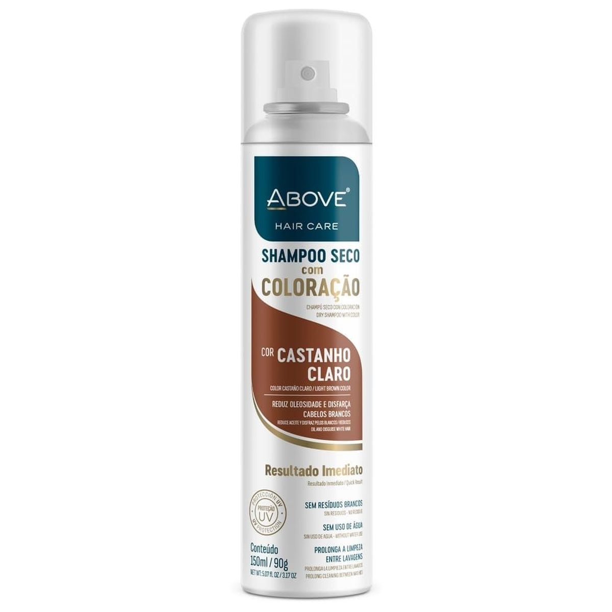 SHAMPOO A SECO COM COLORAÇÃO CASTANHO CLARO ABOVE 150ML