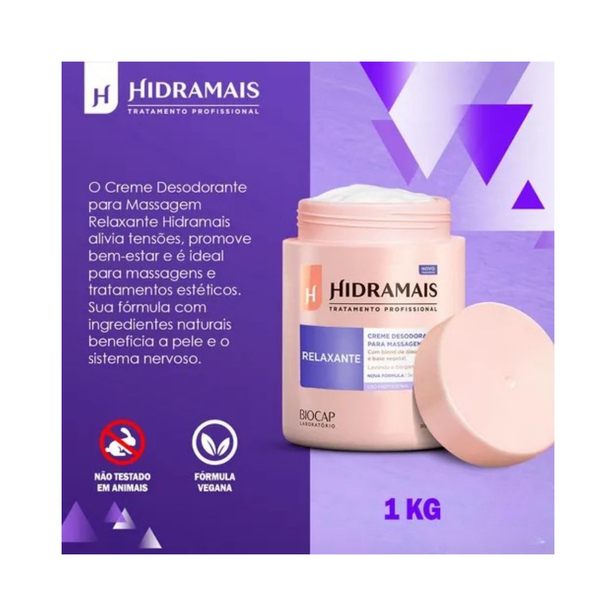 CREME PARA MASSAGEM RELAXANTE LAVANDA E BERGAMOTA HIDRAMAIS PROFISSIONAL 1KG