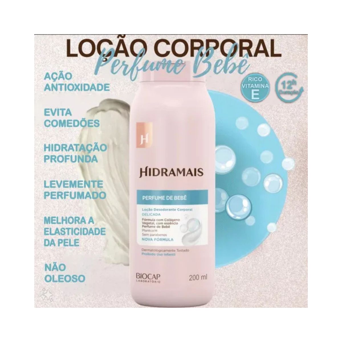 LOÇÃO DESODORANTE PERFUME DE BEBÊ HIDRAMAIS 200ML