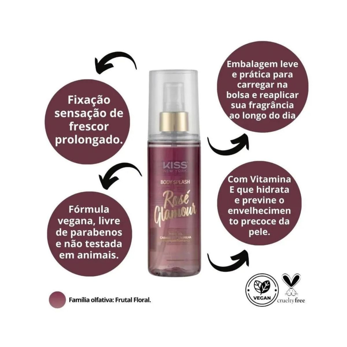 BODY SPLASH ROSE GLAMOUR - KISS NEW YORK 200ML