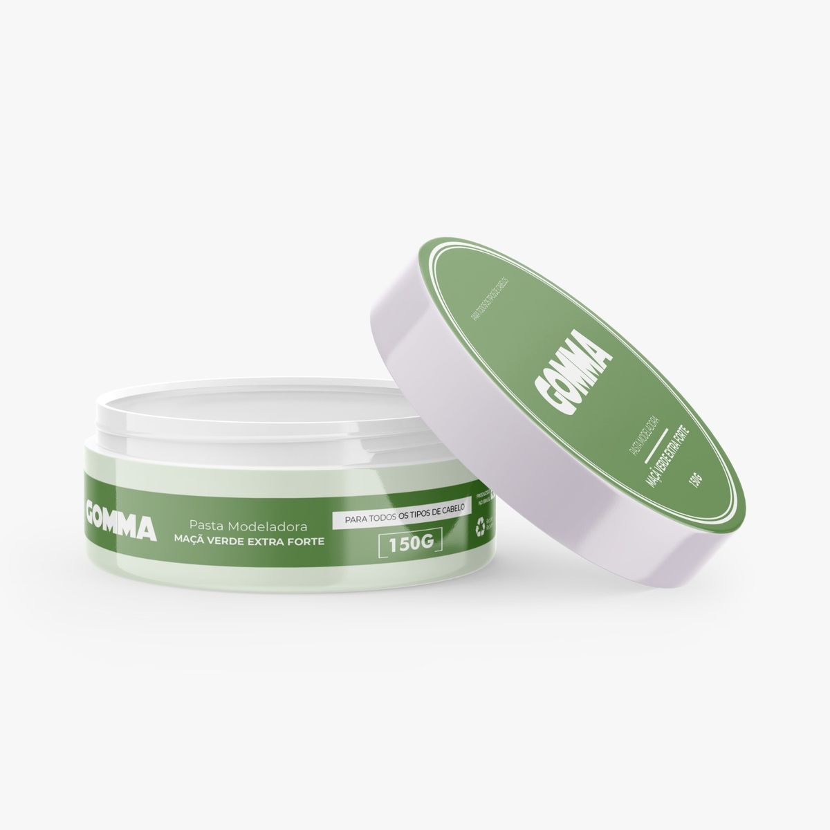 PASTA MODELADORA MAÇÃ VERDE TRANSPARENTE GOMMA YELSEW 150G