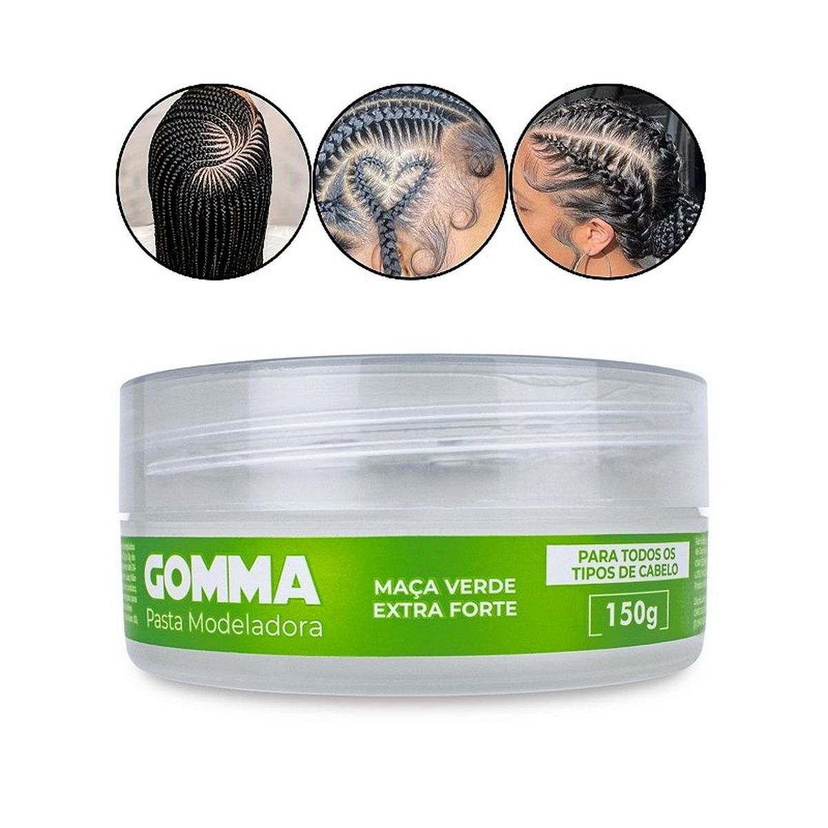 PASTA MODELADORA MAÇÃ VERDE TRANSPARENTE GOMMA YELSEW 150G