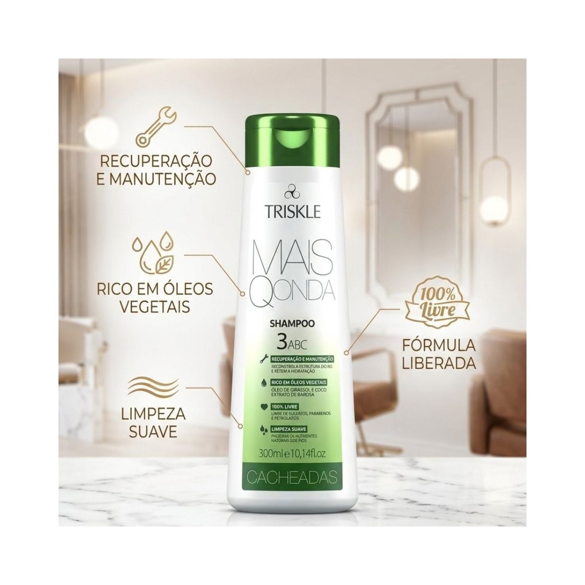 SHAMPOO MAISQONDA CACHEADOS TRISKLE 300ML