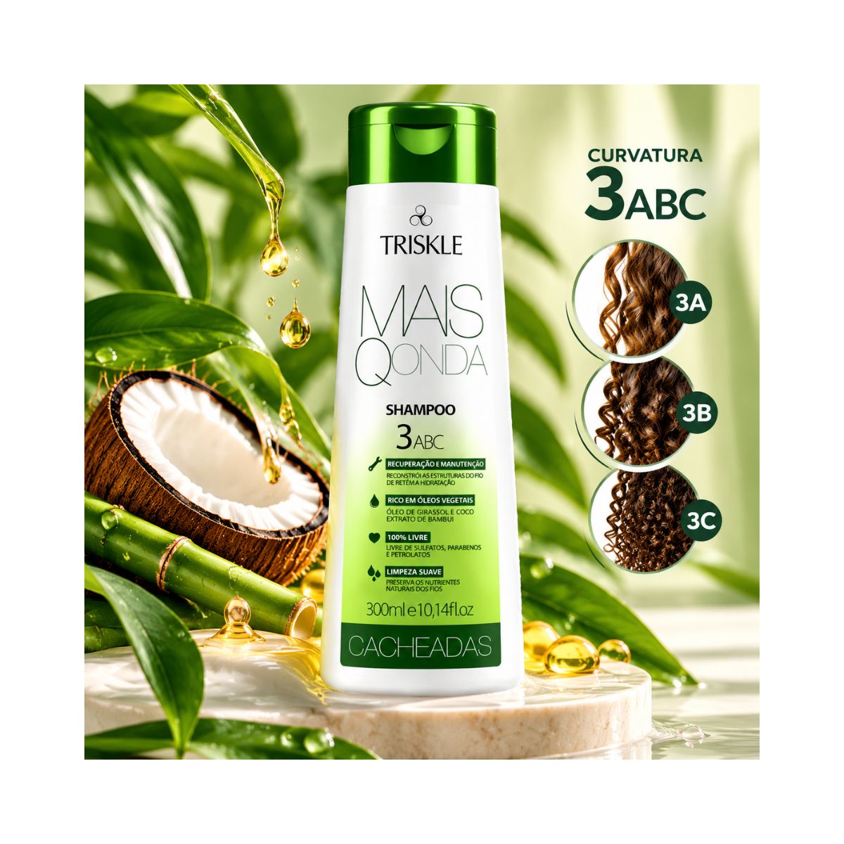 SHAMPOO MAISQONDA CACHEADOS TRISKLE 300ML