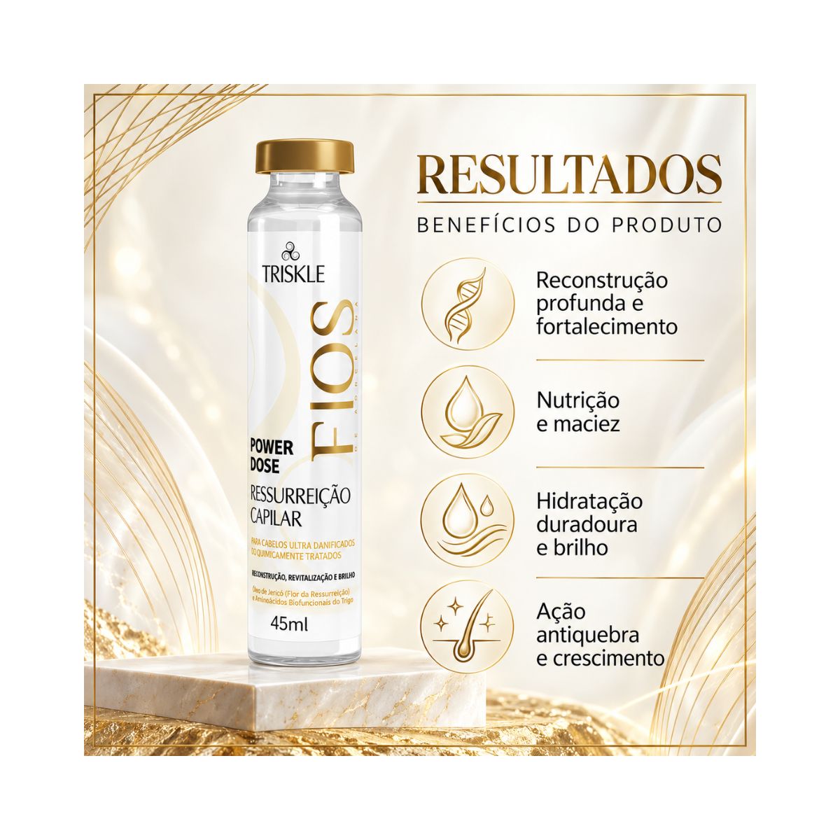 POWER DOSE FIOS DE PORCELANA RESSURREIÇAÕ CAPILAR TRISKLE 45ML