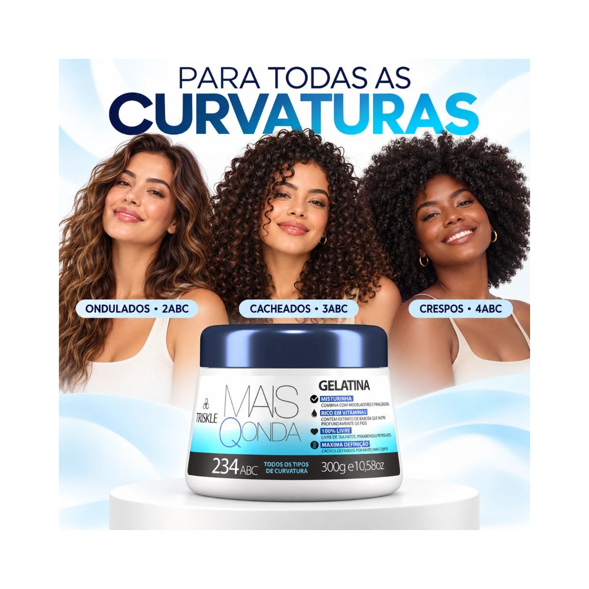GELATINA CACHEADOS MAIS QONDA TRISKLE 300G