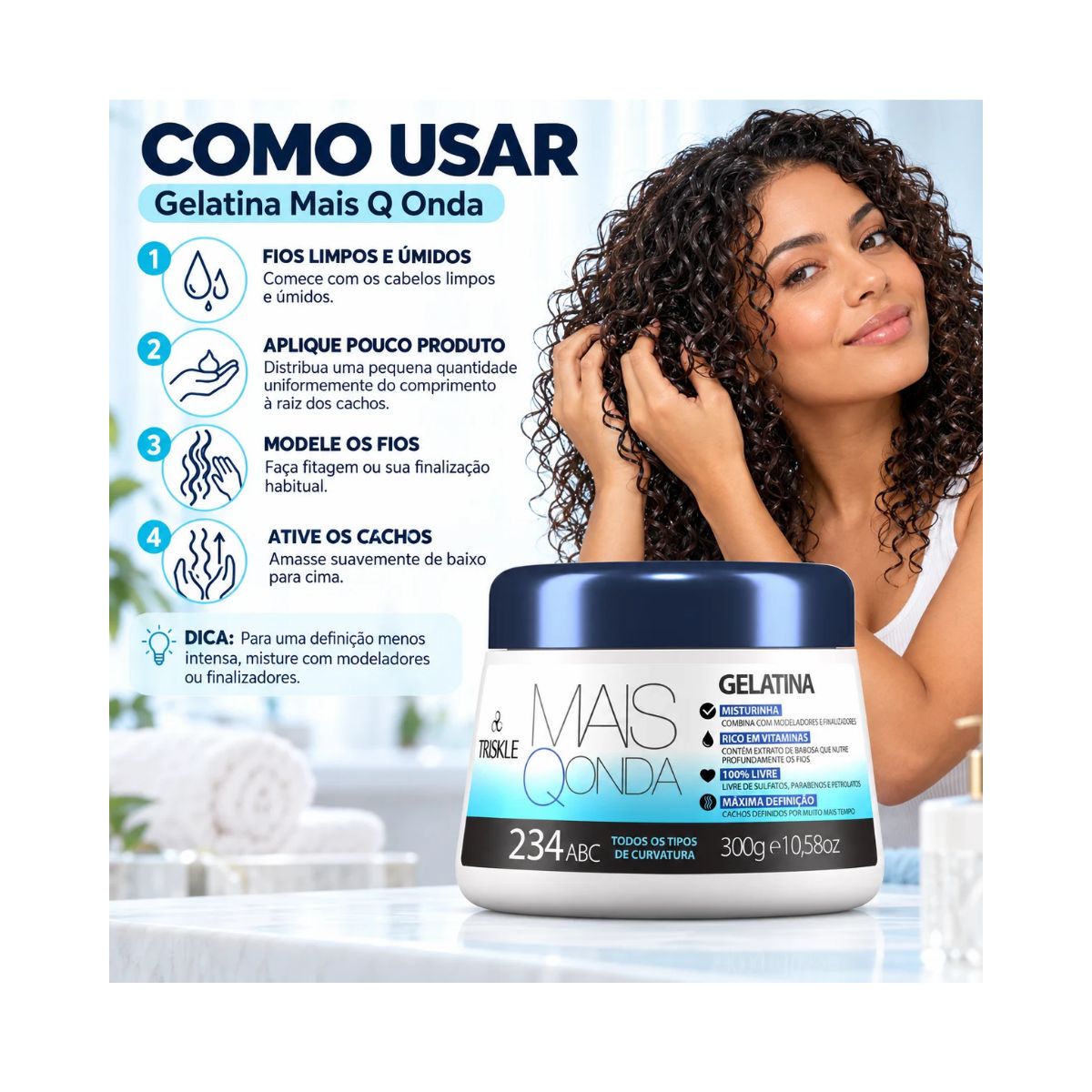 GELATINA CACHEADOS MAIS QONDA TRISKLE 300G
