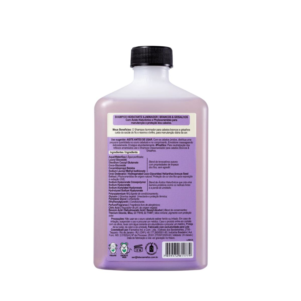 SHAMPOO HIDRATANTE BRANCOS E GRISALHOS LOLA COSMETICS 250ML