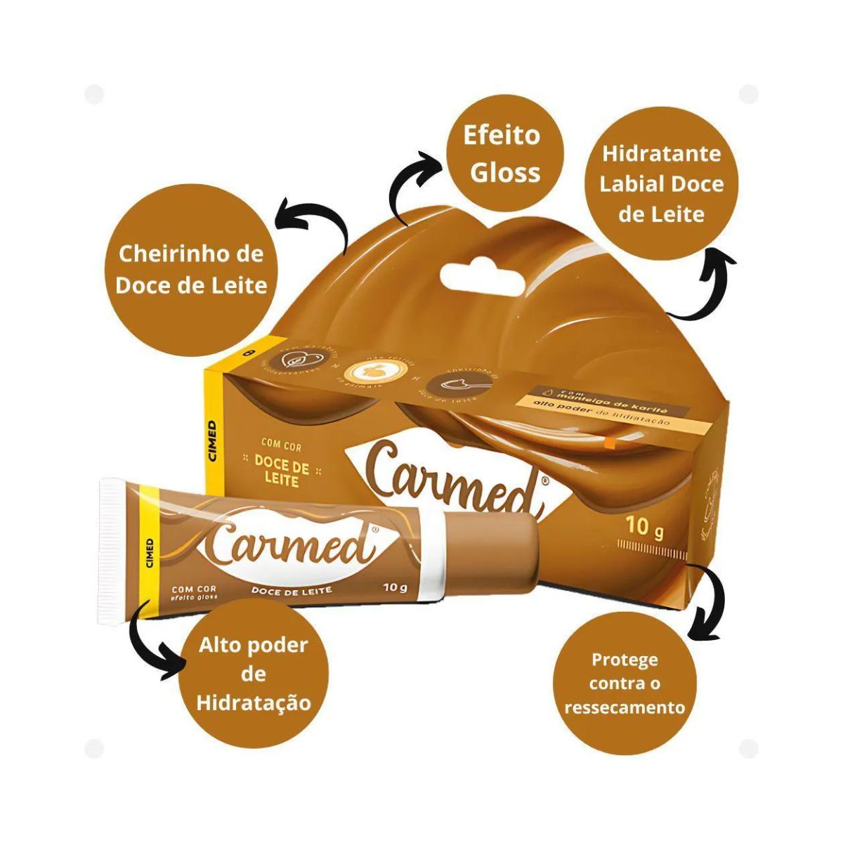 HIDRATANTE LABIAL CARMED DOCE DE LEITE COM COR 10G