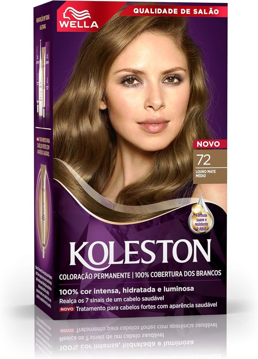 COLORAÇÃO PERMANENTE 72 LOURO MATE MEDIO KOLESTON 55G