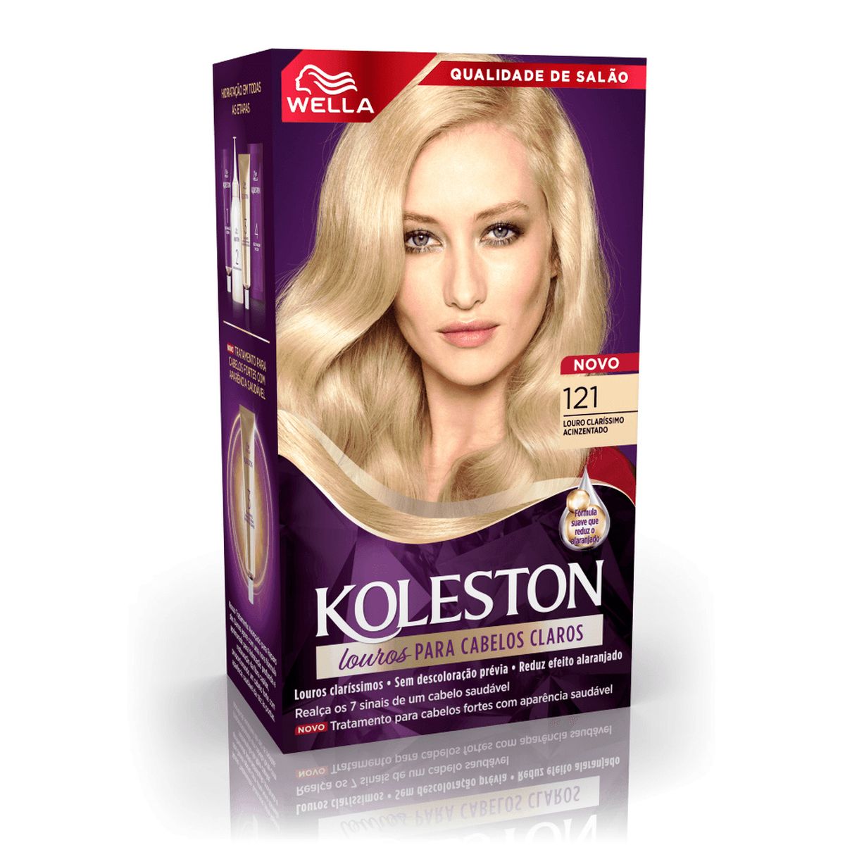 COLORAÇÃO PERMANENTE 121 LOURO CLARÍSSIMO ACINZENTADO KOLESTON 55G