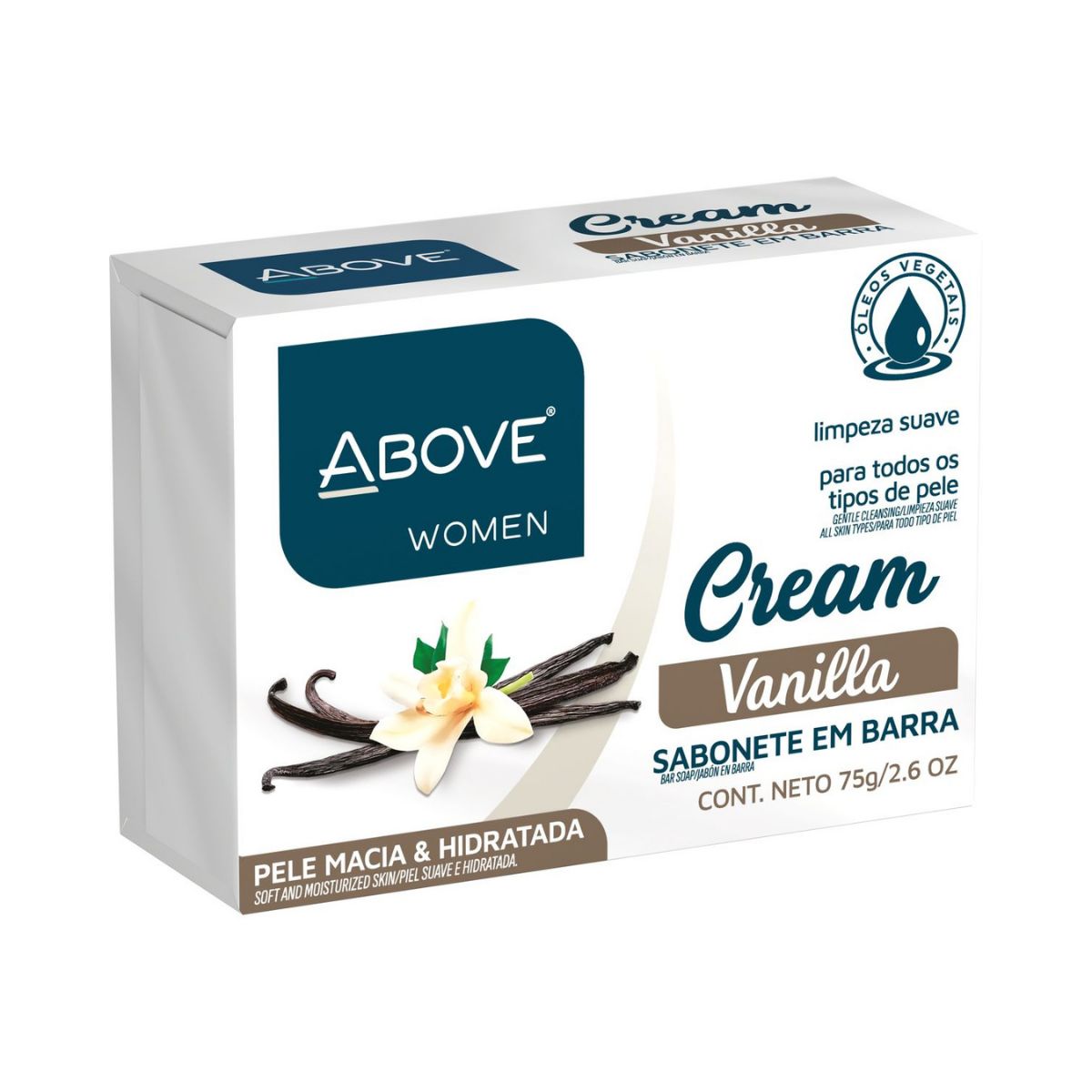 SABONETE ABOVE BARRA CREAM VANILLA 75G