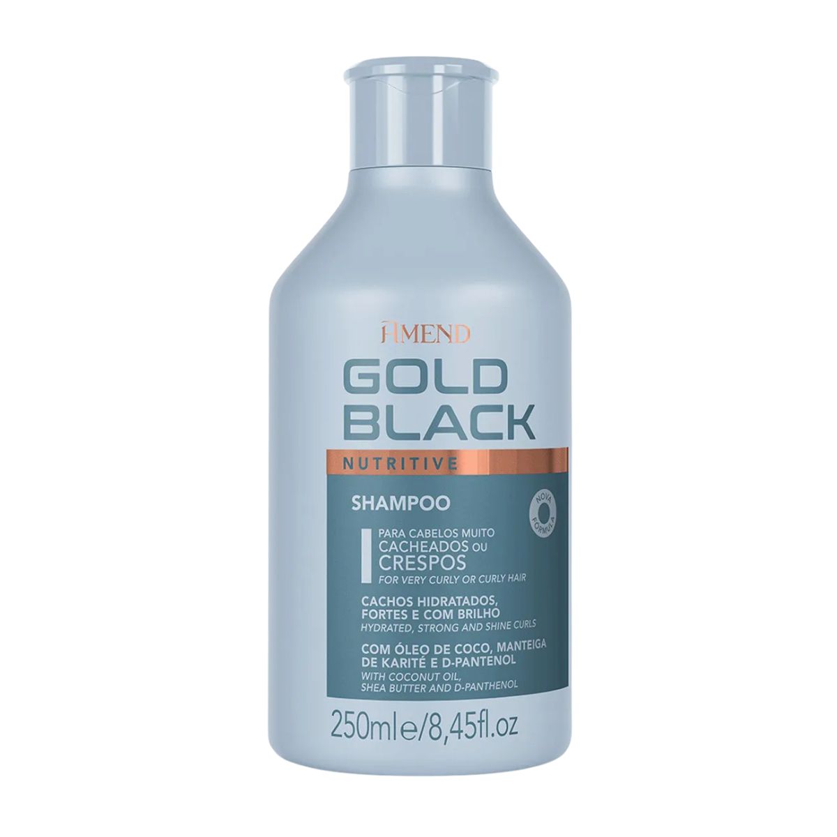 SHAMPOO GOLD BLACK HIDRATAÇÃO NUTRITIVA AMEND 250ML