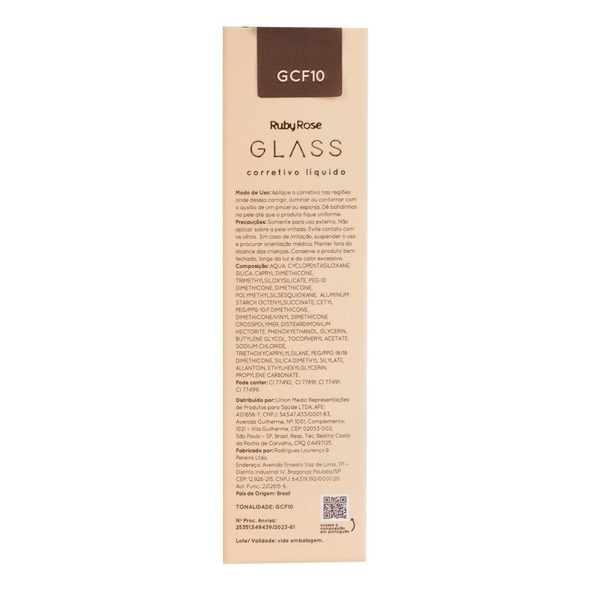 CORRETIVO LIQUIDO RUBY ROSE GLASS GCF10