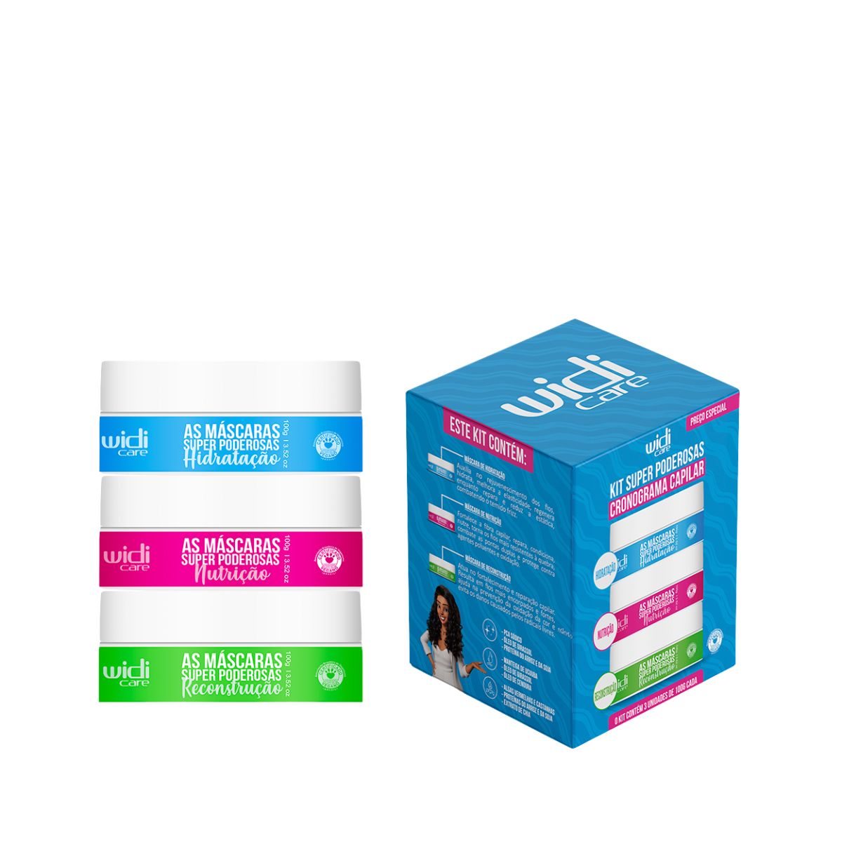 KIT SUPER PODEROSAS CRONOGRAMA CAPILAR WIDI CARE