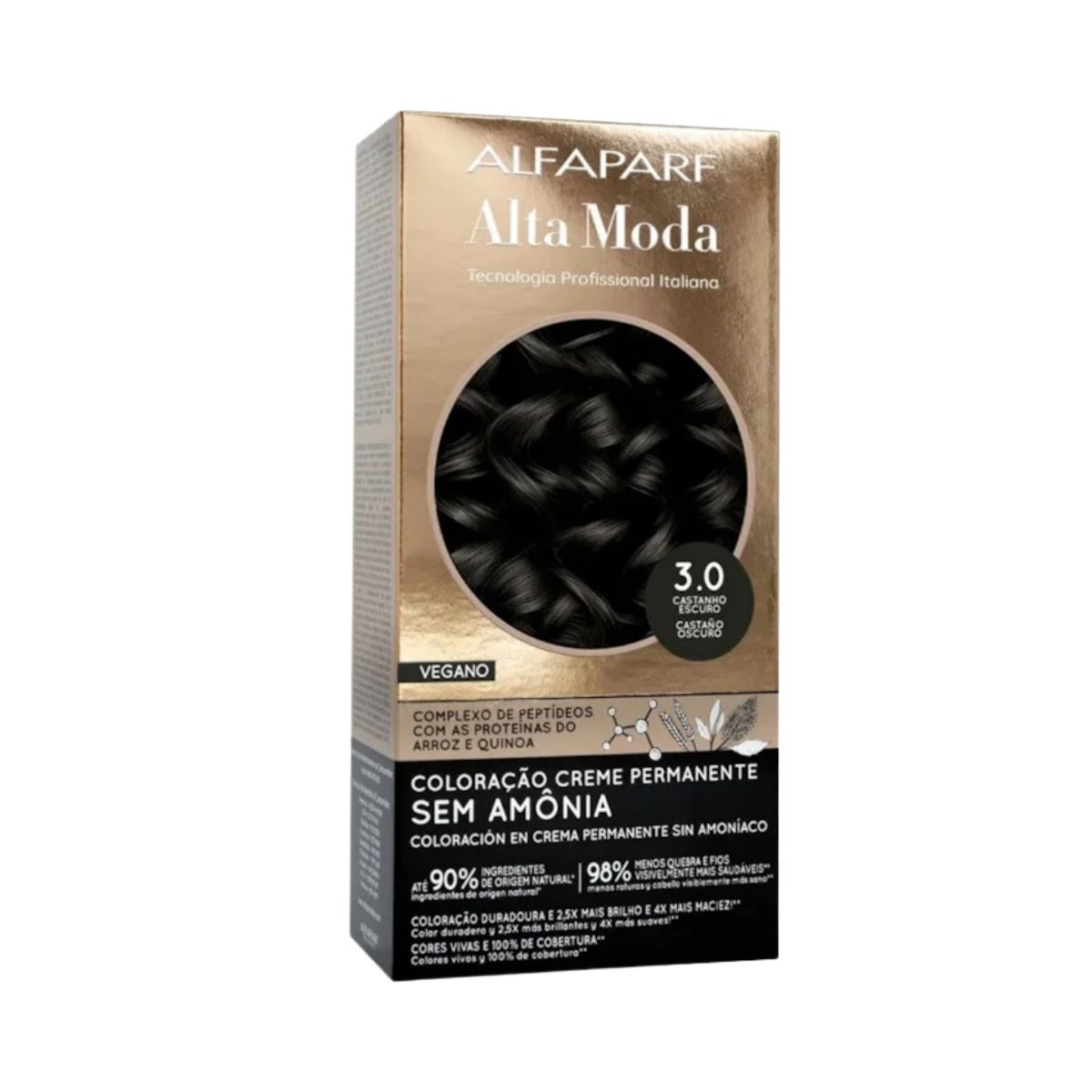 COLORAÇÃO SEM AMÔNIA 3.0 CASTANHO ESCURO ALTA MODA