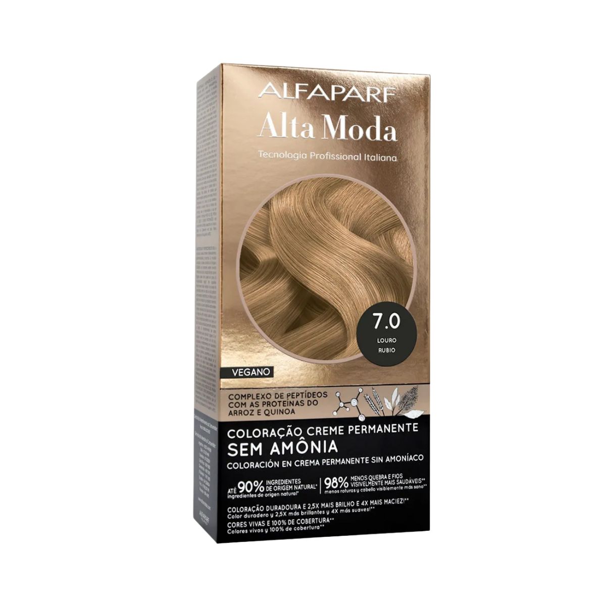 COLORAÇÃO SEM AMÔNIA 7.0 LOURO ALTA MODA