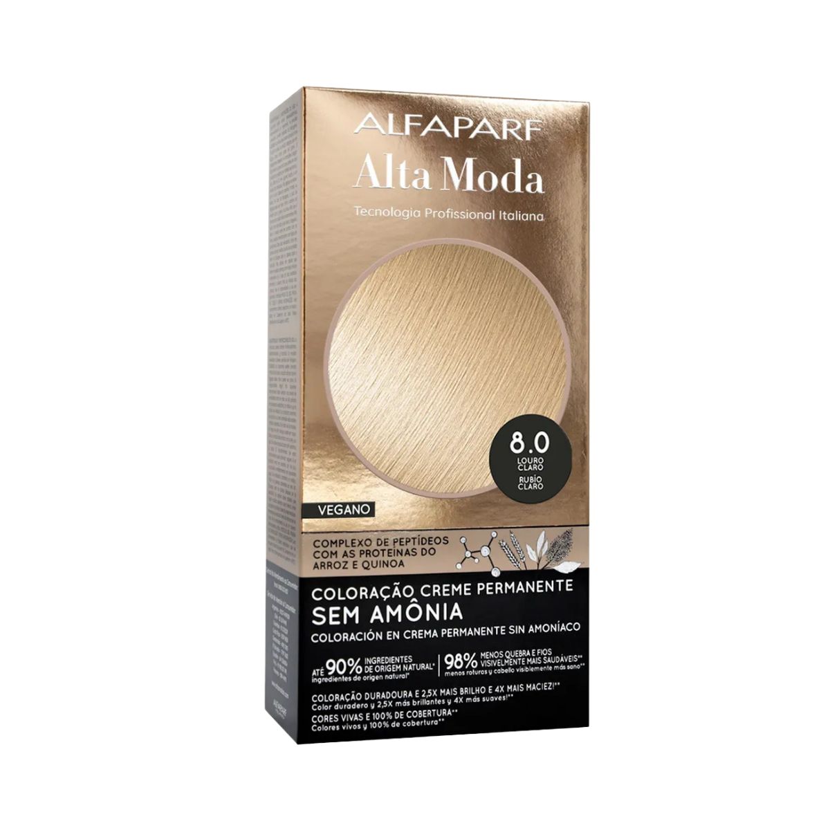 COLORAÇÃO SEM AMÔNIA 8.0 LOURO CLARO ALTA MODA